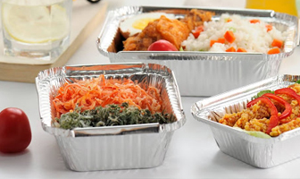 Aluminium take away meal containers